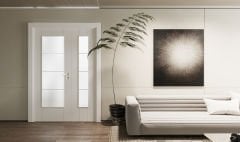 PVC-135 Sanat Gri Camlı Kapı