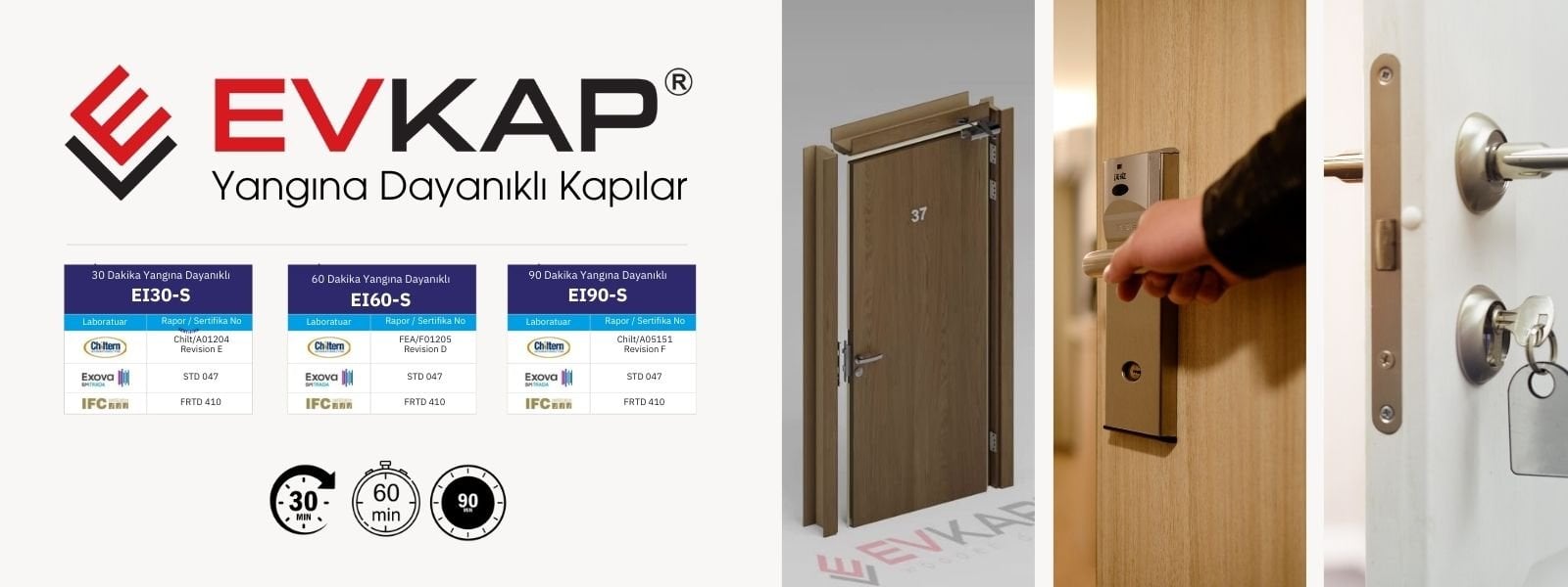 éYangına dayanıklı ahşap kapı